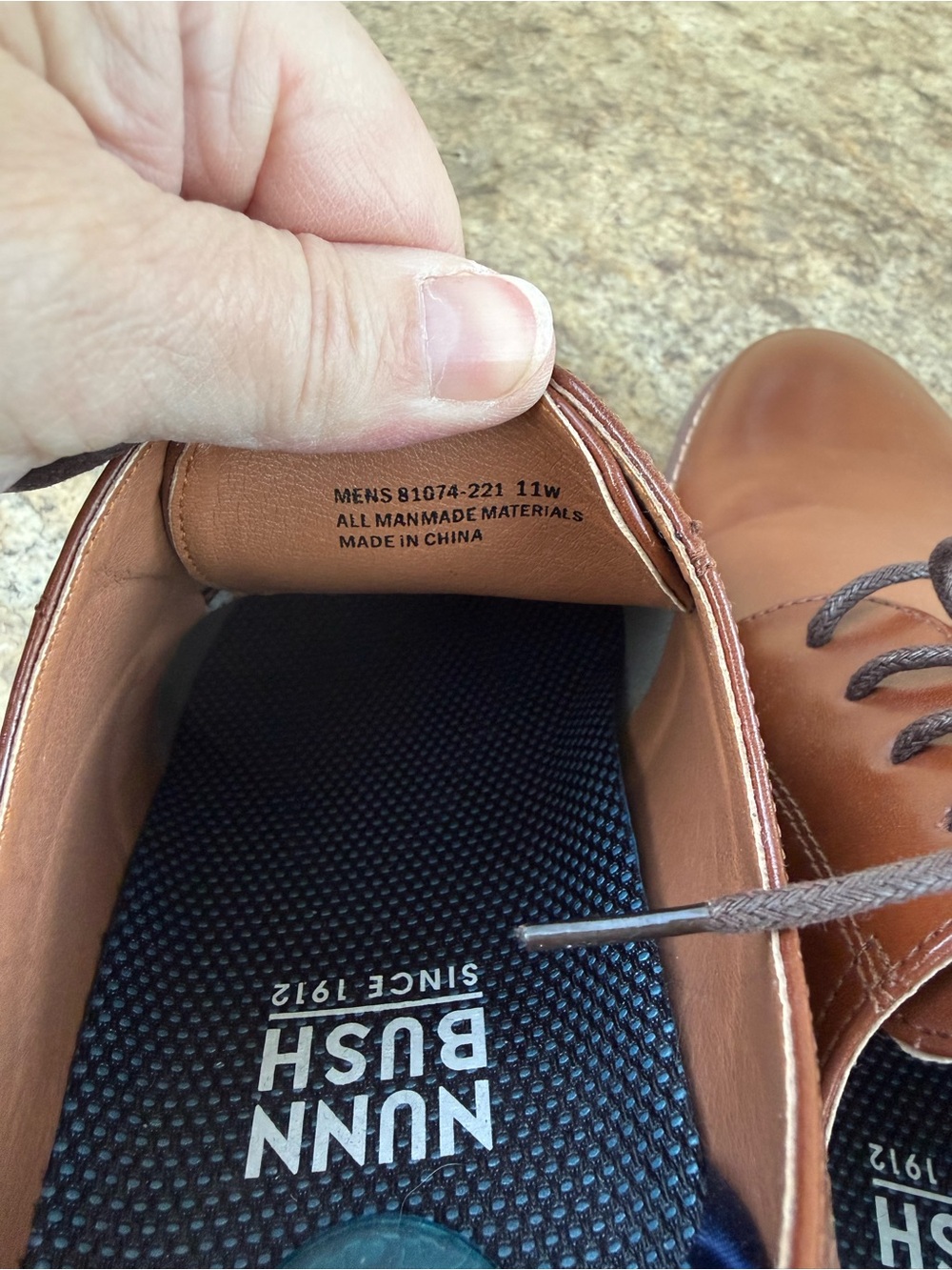 Nunn Bush Men's Chestnut Brown Leather Derby Shoes - Picture 6 of 6